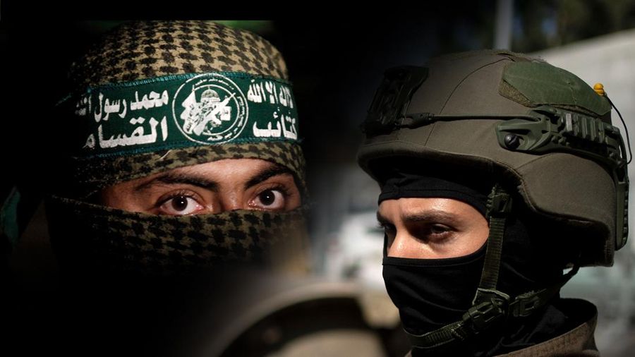 Foto Kolase Pejuang Hamas dan Militer Israel. (AP Photo)