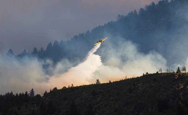 Seorang petugas pemadam kebakaran bekerja memadamkan kebakaran hutan di Epuyen, di wilayah Patagonia, Chubut, Argentina, 15 Januari 2025. Seorang petugas pemadam kebakaran bekerja memadamkan kebakaran hutan di Epuyen, di wilayah Patagonia, Chubut, Argentina, 15 Januari 2025. (REUTERS/Matias Garay)