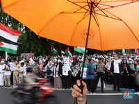 Aksi Solidaritas Pro Palestina Kembali Kepung Kedubes AS di Jakarta