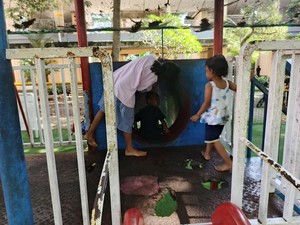 Fasilitas Bermain Anak di Twin Tower Jembrana Rusak Parah-Membahayakan