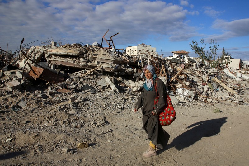 Israel Palestinians This drone photo shows displaced Palestinians returning to Rafah, a day after the ceasefire deal between Israel and Hamas came into effect, Gaza Strip, Monday, Jan. 20, 2025. (AP Photo/Jehad Alshrafi)