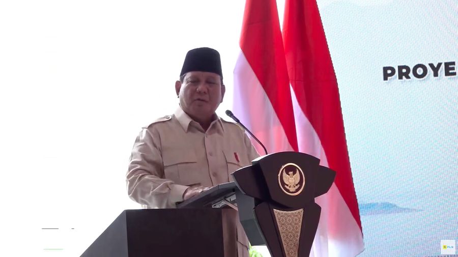 Presiden Prabowo dalam Peresmian Pembangkit Listrik, Transmisi, dan Gardu Induk di 18 Provinsi pada senin (20/1/2025). (Tangkapan Layar Youtube PT PLN (Persero))