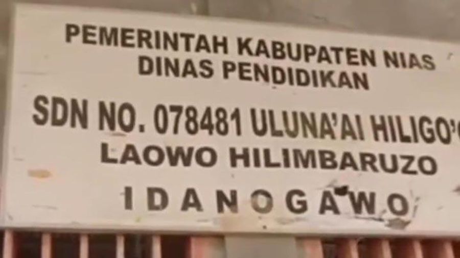 SDN nomor 078481 Uluna'ai Hiligo'o Hilimbarozu di Nias yang viral karena disebut 1 bulan tidak ada guru. (Dok. Istimewa via Detikcom)