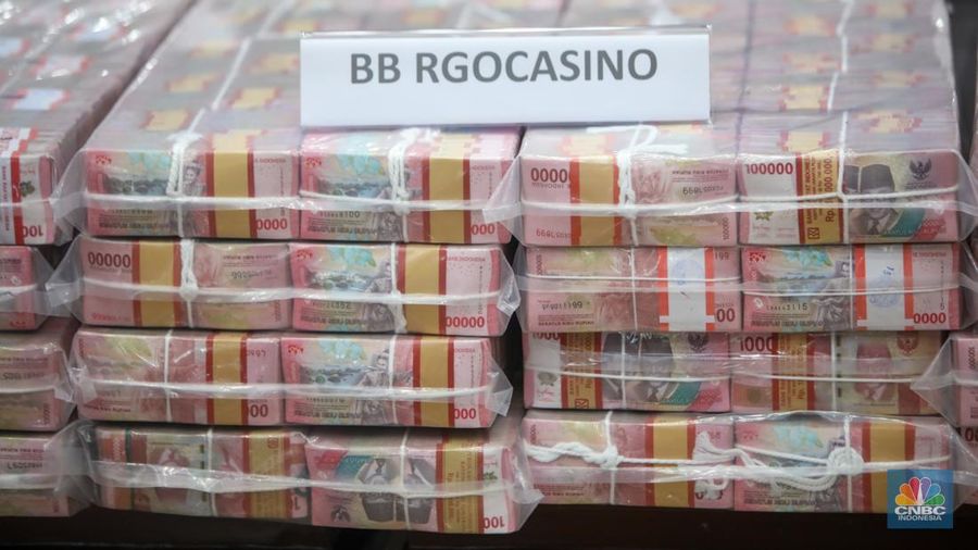 Tindak Pidana Perjudian Online saat Konferensi Pers Satgas Judi Online 100 Hari Kerja Asta Cita di Bareskrim Polri, Jakarta, Senin (20/1/2025). (CNBC Indonesia/Faisal Rahman)