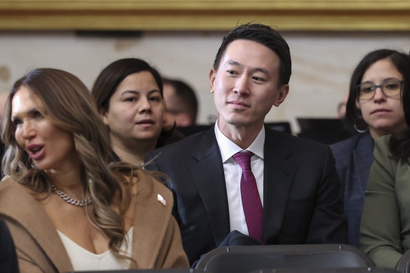Trump Inauguration Photo Gallery Guests including Mark Zuckerberg, Jeff Bezos, Sundar Pichai and Elon Musk, arrive before the 60th Presidential Inauguration in the Rotunda of the U.S. Capitol in Washington, Monday, Jan. 20, 2025. (AP Photo/Julia Demaree Nikhinson, Pool)