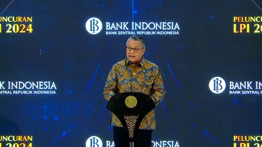 Gubernur Bank Indonesia, Perry Warjiyo memberikan sambutan dalam Peluncuran Laporan Perekonomian Indonesia (LPI) 2024. (Tangkapan Layar Youtube Bank Indonesia Channel)