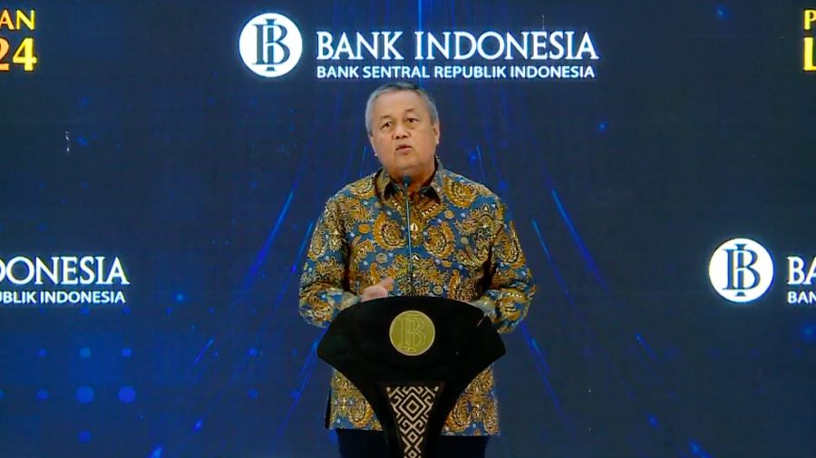 Gubernur Bank Indonesia, Perry Warjiyo memberikan sambutan dalam Peluncuran Laporan Perekonomian Indonesia (LPI) 2024. (Tangkapan Layar Youtube Bank Indonesia Channel)