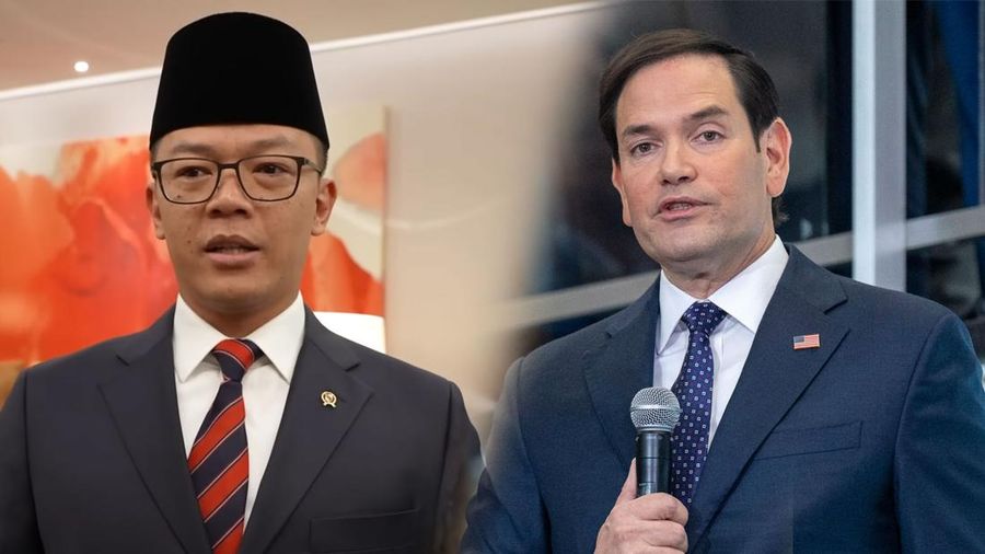 Foto Kolase Menteri Luar Negeri, Sugiono dan Menteri Luar Negeri AS, Marco Rubio. (Sekretariat Presiden dan AP Photo)