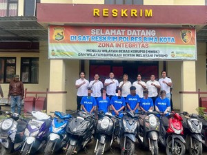 Polisi Ringkus 6 Tersangka Curanmor di Bima, Sita 10 Motor Curian