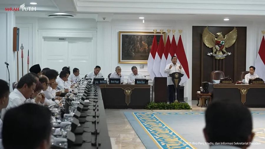 Presiden Prabowo sampaikan pengantar pada Sidang Kabinet Paripurna, Kantor Presiden, 22 Januari 2025. (Tangkapan layar Youtube Sekretariat Presiden)