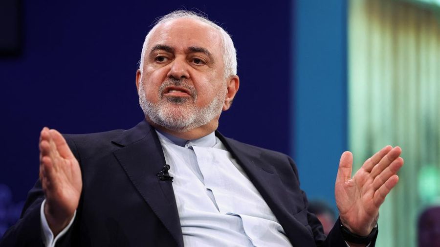 Iran's Vice-President for Strategic Affairs Javad Zarif speaks during the 55th annual World Economic Forum (WEF) meeting in Davos, Switzerland, January 22, 2025. REUTERS/Yves Herman
