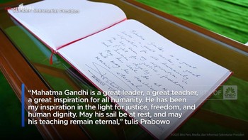 Video: Momen Prabowo Tabur Bunga di Makam Mahatma Gandhi