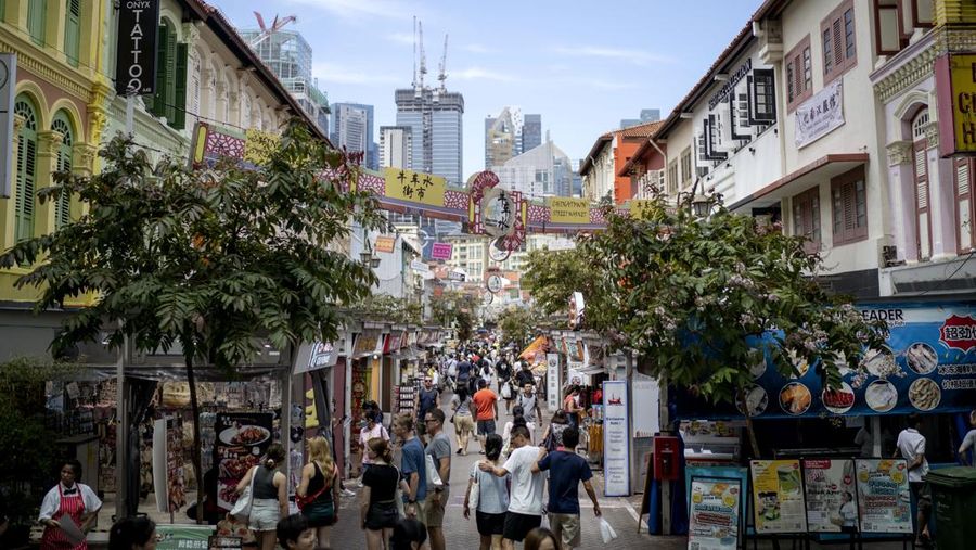 Ilustrasi Ritel di Singapura. AP/David Goldman(AP Photo/David Goldman)