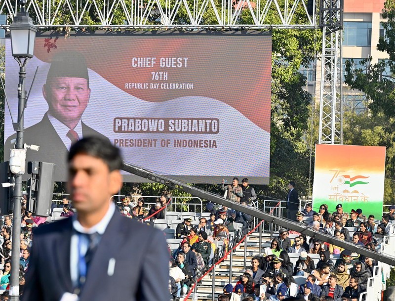 Presiden Prabowo Subianto menghadiri parade perayaan Hari Republik India ke - 76 di Kartavya Path, New Delhi, Minggu (26/1/2025). (BPMI/Layli Rachev) Presiden Prabowo Subianto menghadiri parade perayaan Hari Republik India ke - 76 di Kartavya Path, New Delhi, Minggu (26/1/2025). (BPMI/Layli Rachev)