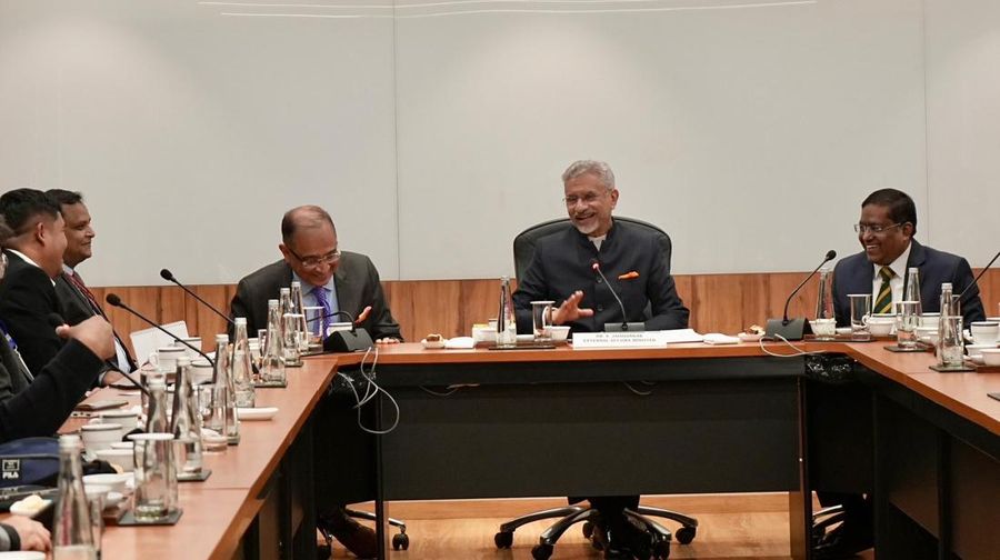 ²©²ÊÍøÕ¾ bersama peserta Familiarization Visit of Journalists from Indonesia menghadiri taklimat media bersama Menteri Luar Negeri India Subrahmanyam Jaishankar di Sushma Swaraj Bhawan, New Delhi, Minggu (26/1/2025) siang waktu setempat.