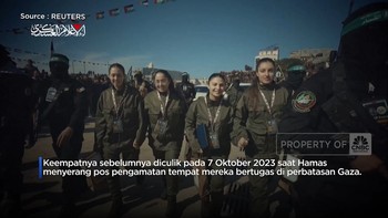 Video: 4 Tentara Wanita Israel Dibebaskan, Ucap 'Terima Kasih Hamas'