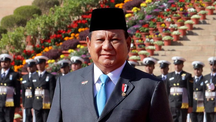Indonesian President Prabowo Subianto poses for a photo during his ceremonial reception at the Rashtrapati Bhavan, in New Delhi, India, January 25, 2025. REUTERS/Altaf Hussain