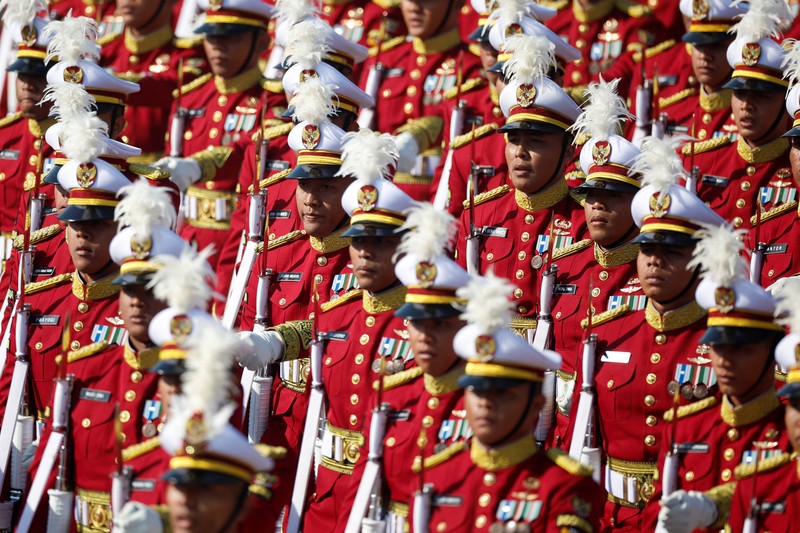 India Republic Day Indonesian National Armed march on the ceremonial street Kartavyapath during India's Republic Day parade celebrations in New Delhi, India, Sunday, Jan. 26, 2025. (AP Photo/Channi Anand)