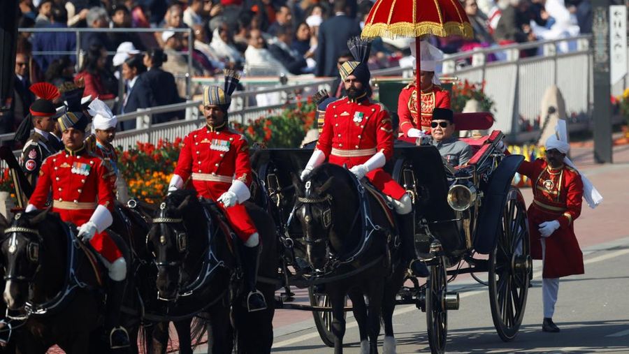 Indonesia's President Prabowo Subianto, the chief guest for India's Republic Day celebrations, looks on, in New Delhi, India, January 26, 2025. REUTERS/Adnan Abidi