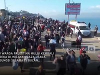 Ini Penampakan Puluhan Ribu Warga Gaza Kembali ke Rumah