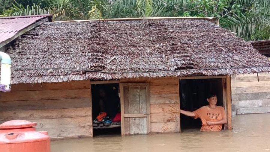 Banjir di Kabupaten Kubu Raya, Provinsi Kalimantan Barat, Sabtu (25/1/2025). (Dok. BPBD Kabupaten Kubu Raya)