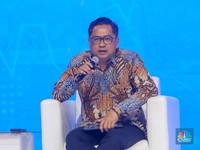 Direktur Perencanaan Makro dan Analisis Statistik Bappenas, Eka Chandra Buana dalam acara BRI Microfinance Outlook 2025 di Nusantara Hall, ICE BSD, Tangerang, Banten, Kamis (30/1/2025). (CNBC Indonesia/Faisal Rahman)