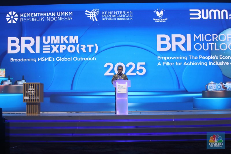 Opening ceremony BRI UMKM EXPO(RT) dan BRI Microfinance Outlook 2025 di Nusantara Hall, ICE BSD, Tangerang, Banten, Kamis (30/1/2025). (CNBC Indonesia/Faisal Rahman)