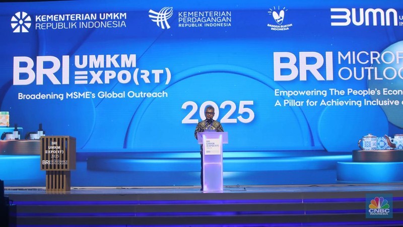 Opening ceremony BRI UMKM EXPO(RT) dan BRI Microfinance Outlook 2025 di Nusantara Hall, ICE BSD, Tangerang, Banten, Kamis (30/1/2025). (CNBC Indonesia/Faisal Rahman)