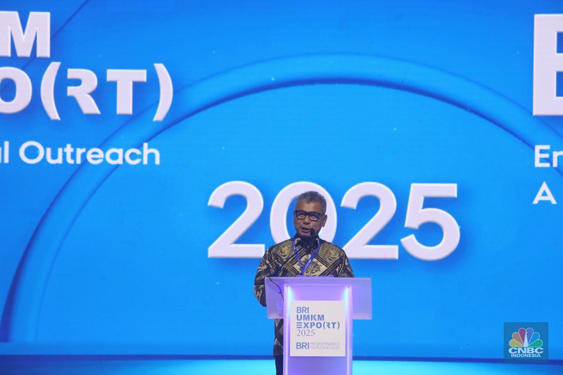 Opening ceremony BRI UMKM EXPO(RT) dan BRI Microfinance Outlook 2025 di Nusantara Hall, ICE BSD, Tangerang, Banten, Kamis (30/1/2025). Opening ceremony BRI UMKM EXPO(RT) dan BRI Microfinance Outlook 2025 di Nusantara Hall, ICE BSD, Tangerang, Banten, Kamis (30/1/2025). (CNBC Indonesia/Faisal Rahman)