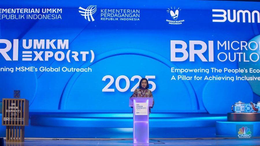 Opening ceremony BRI UMKM EXPO(RT) dan BRI Microfinance Outlook 2025 di Nusantara Hall, ICE BSD, Tangerang, Banten, Kamis (30/1/2025). (CNBC Indonesia/Faisal Rahman)