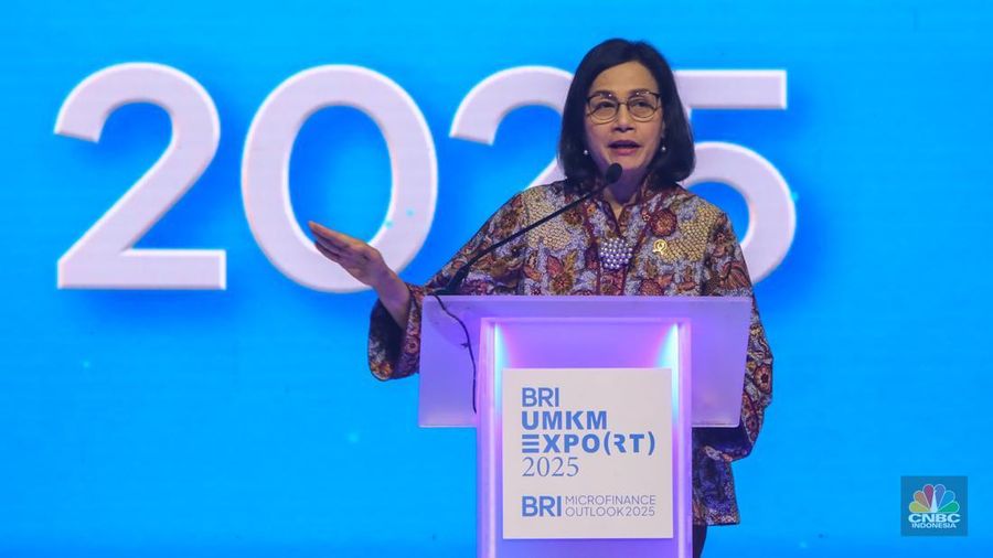 Opening ceremony BRI UMKM EXPO(RT) dan BRI Microfinance Outlook 2025 di Nusantara Hall, ICE BSD, Tangerang, Banten, Kamis (30/1/2025). (CNBC Indonesia/Faisal Rahman)