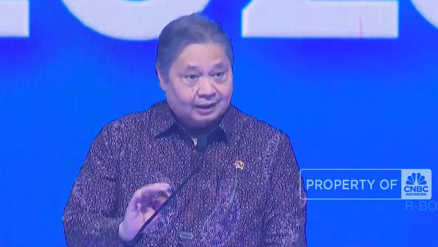 Menteri Koordinator Bidang Perekonomian, Airlangga Hartarto menyampaikan pidato utama dalam acara BRI Microfinance Outlook 2025 di Nusantara Hall, ICE BSD, Tangerang, Banten, Kamis (30/1/2025). (Tangkapan Layar Youtube ²©²ÊÍøÕ¾)