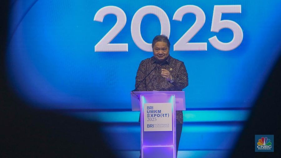 Opening ceremony BRI UMKM EXPO(RT) dan BRI Microfinance Outlook 2025 di Nusantara Hall, ICE BSD, Tangerang, Banten, Kamis (30/1/2025). (CNBC Indonesia/Faisal Rahman)