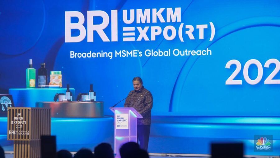 Opening ceremony BRI UMKM EXPO(RT) dan BRI Microfinance Outlook 2025 di Nusantara Hall, ICE BSD, Tangerang, Banten, Kamis (30/1/2025). (CNBC Indonesia/Faisal Rahman)