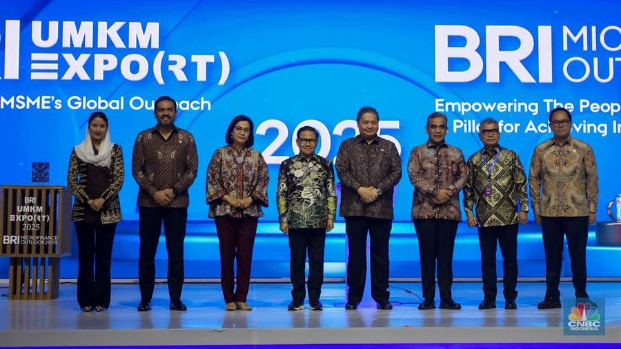 Opening ceremony BRI UMKM EXPO(RT) dan BRI Microfinance Outlook 2025 di Nusantara Hall, ICE BSD, Tangerang, Banten, Kamis (30/1/2025). (CNBC Indonesia/Faisal Rahman)