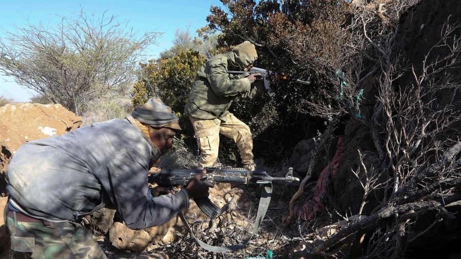 Komando Afrika AS, militer AS melakukan serangan udara terkoordinasi terhadap militan ISIS di Somalia pada Sabtu, 1 Februari 2025. (U.S. Africa Command via AP)
