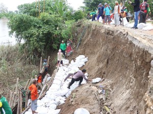 TNI/Polri Bersama Warga Bojonegoro Perbaiki Jalan Rusak Dampak Longsor