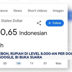 Video: Netizen Heboh, Rupiah Sentuh 8.000-an Per Dolar di Laman Google