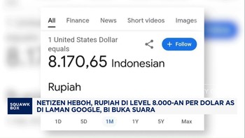Video: Netizen Heboh, Rupiah Sentuh 8.000-an Per Dolar di Laman Google