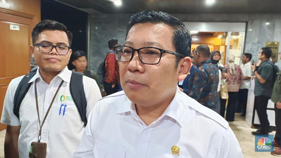 Kepala Bapanas Arief Prasetyo Adi saat ditemui di Kompleks Parlemen, Jakarta, Selasa (4/2/2025). (CNBC Indonesia/Martyasari Rizky)