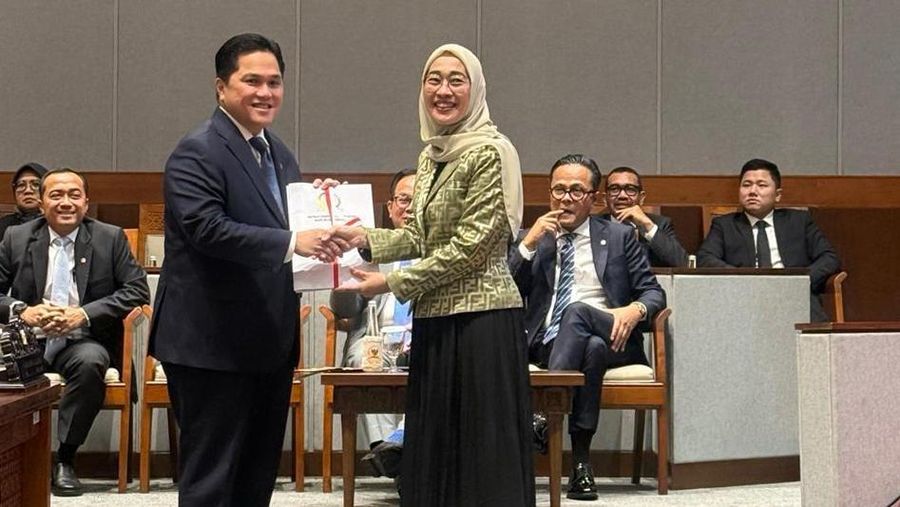 Menteri BUMN, Erick Thohir di Rapat Paripurna DPR pengesahan RUU BUMN. (Dok. Istimewa)