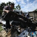 Penampakan Horor Tabrakan di GT Ciawi, Bangkai Mobil Tinggal Rangka