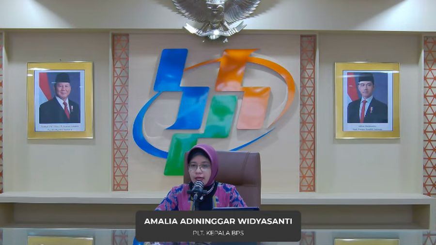 Plt. Kepala BPS, Amalia Adininggar Widyasanti saat menyampaikan Rilis BPS Rabu (5/2/2025). (Tangkapan Layar Youtube  BPS Statistics)
