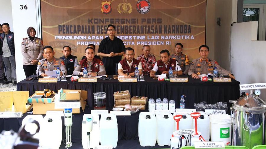 Polri ungkap laboratorium Clandestine narkoba terbesar di Jawa Barat. (Dok. Polri)