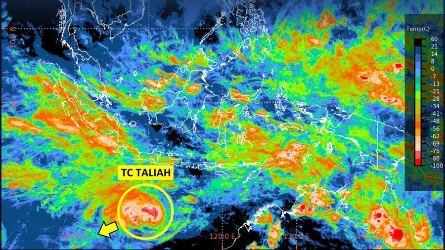 Siklon Tropis Taliah terdeteksi di wilayah Indonesia, Rabu (5/2/2025). (Dok. BMKG)