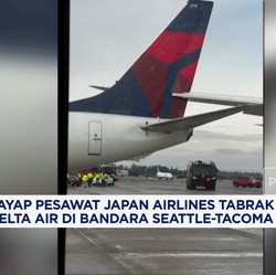 Video: Sayap Pesawat JAL Tabrak Delta Air di Bandara Seattle-Tacom