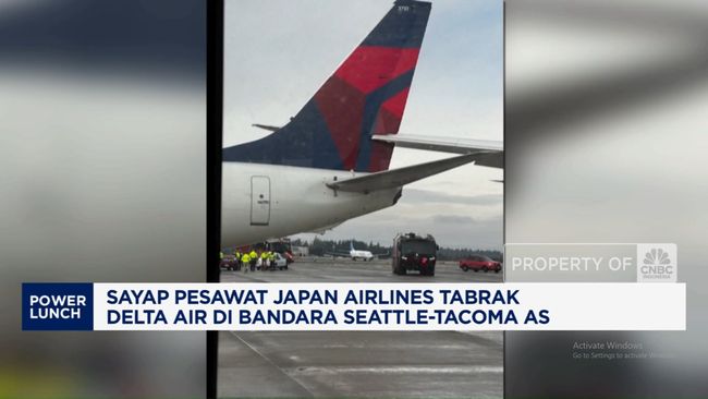 Video: Sayap Pesawat JAL Tabrak Delta Air di Bandara Seattle-Tacom