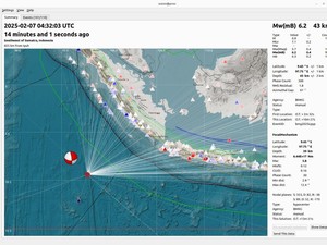 Gempa M 6,2 di Samudra Hindia Sebelah Barat Daya Indonesia