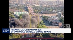 Video: Pesawat Jatuh Hantam Bus di Sao Paulo Brasil, 2 Orang Tewas