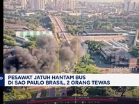 Video: Pesawat Jatuh Hantam Bus di Sao Paulo Brasil, 2 Orang Tewas